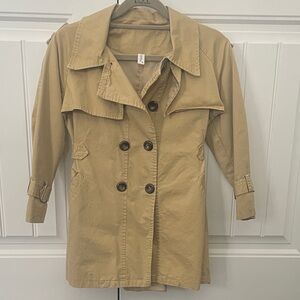 Tan Double-Breasted Girl's Trench Coat